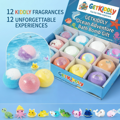 Kiddly Shower Kit: Fizzing Bath Bombs with Hidden Toys